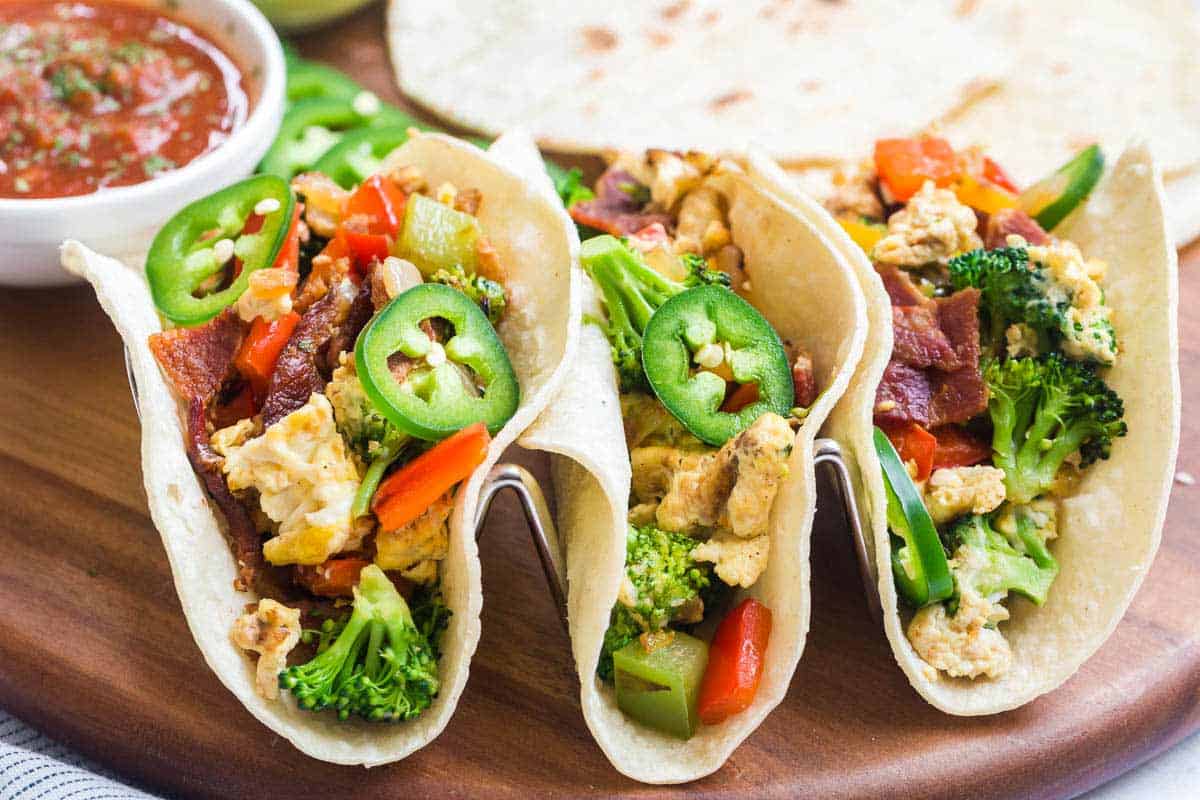 Healthy Egg and Veggies Taco