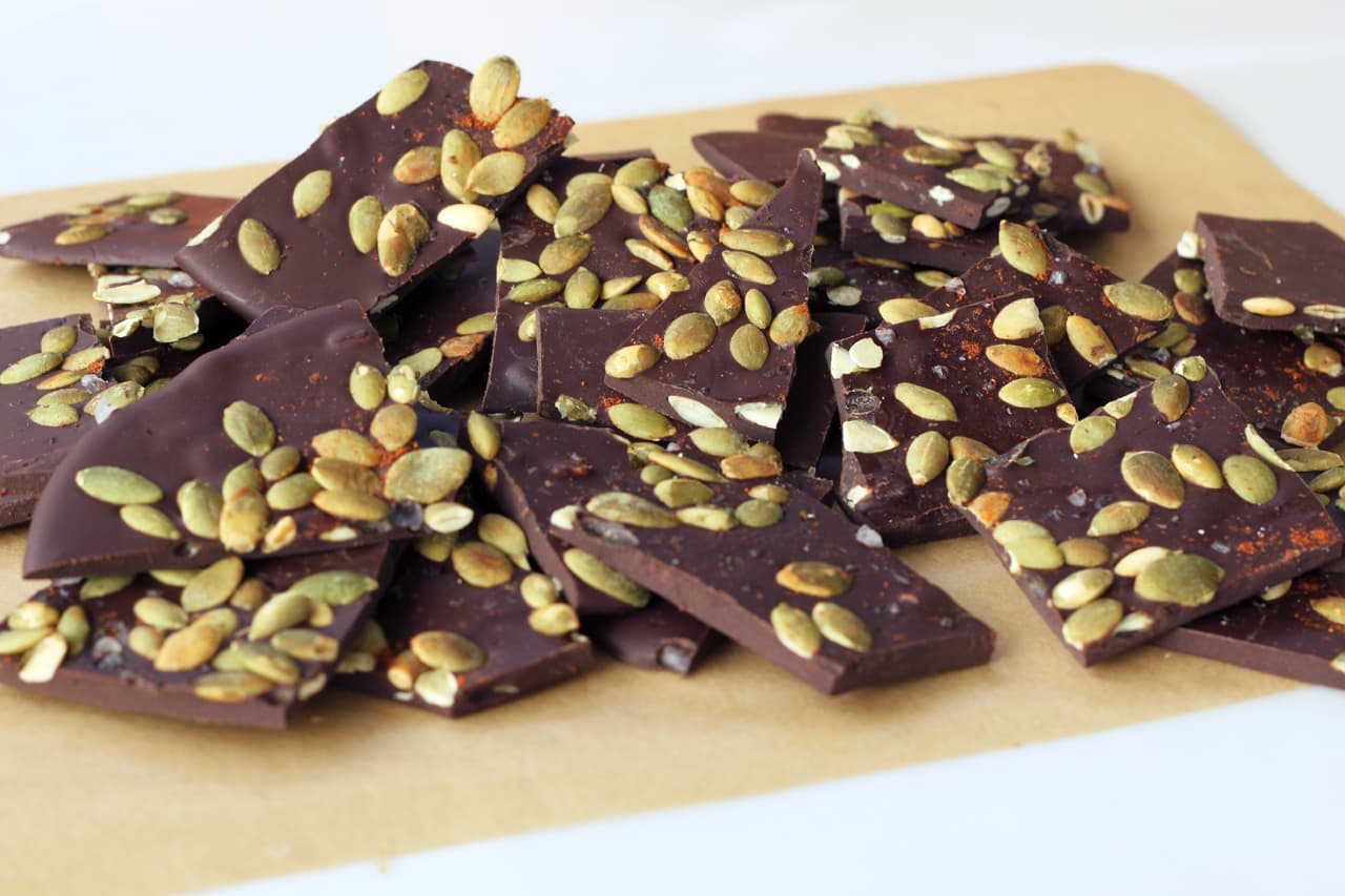 Dark Chocolate Pumpkin Seed Clusters