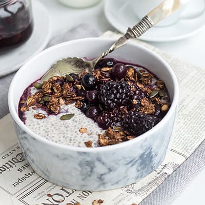 Chia Pudding with Coconut Milk and Berries